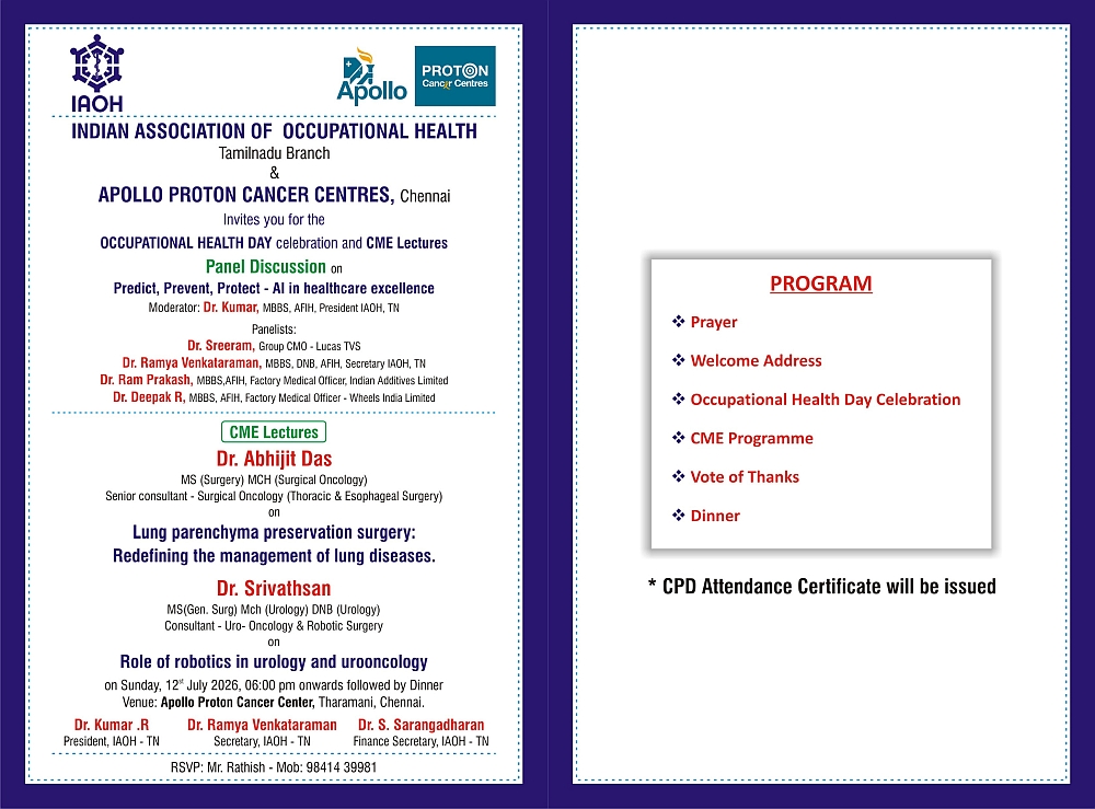 IAOH CME meeting flyer - 24th May 2026, Sunday