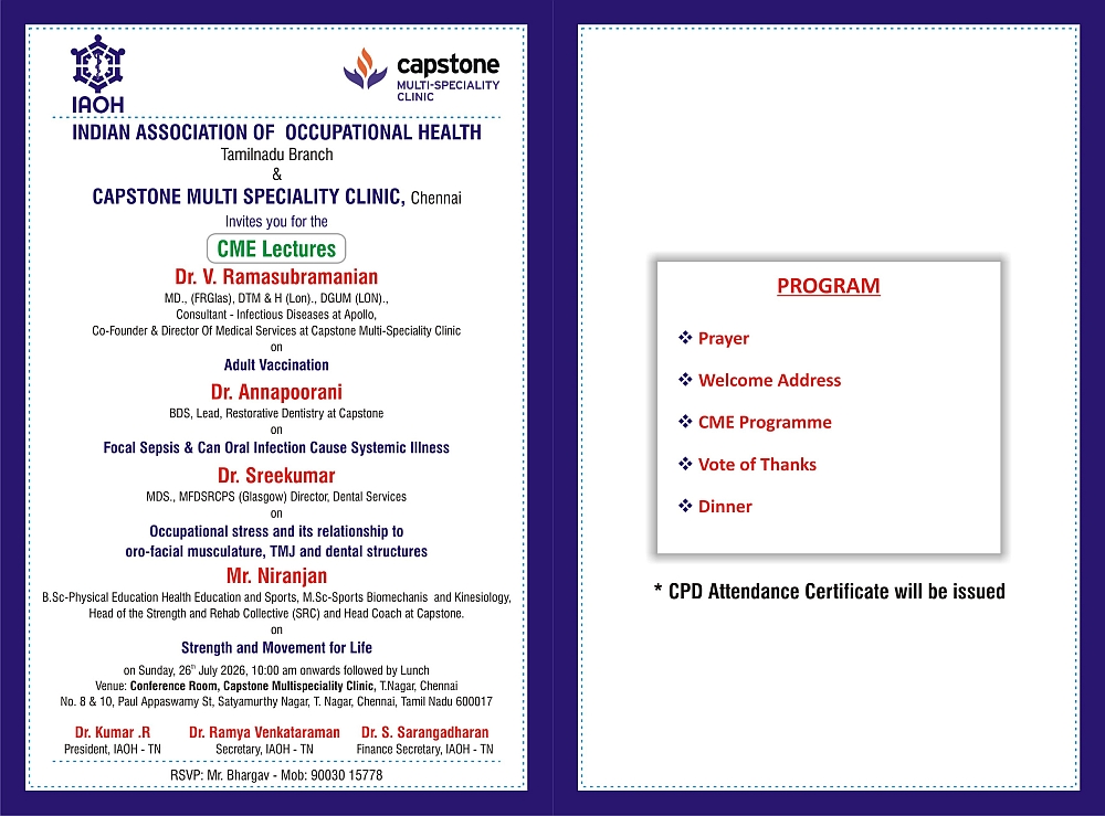 IAOH CME meeting flyer - 24th May 2026, Sunday